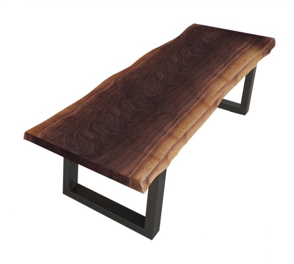 79" Brown and Black Distressed Solid Wood Dining Bench - Image 3