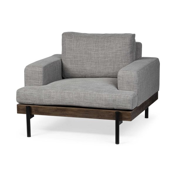 41" Gray and Black Fabric Club Chair - Image 2