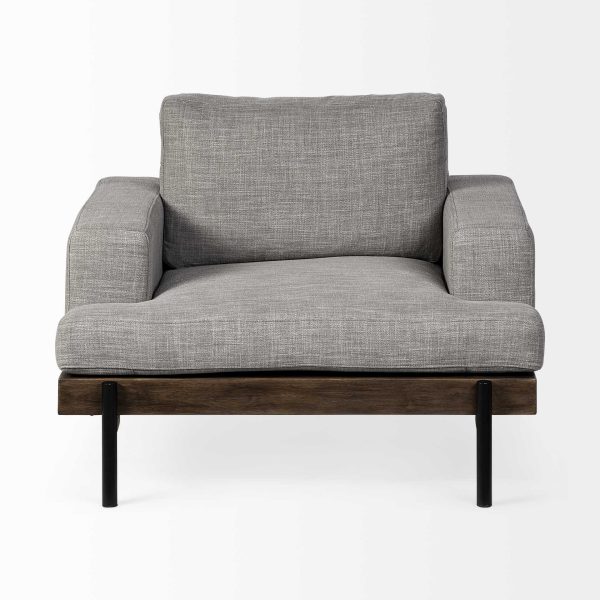 41" Gray and Black Fabric Club Chair - Image 3