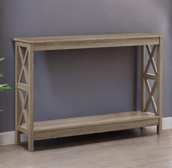 47" Taupe Console Table With Storage - Image 2