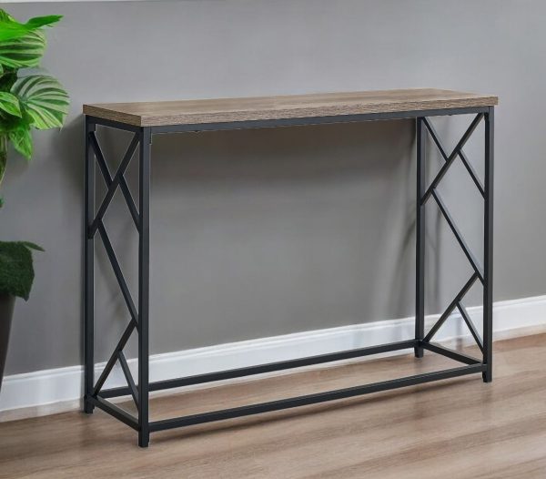 44" Taupe And Black Frame Console Table - Image 2