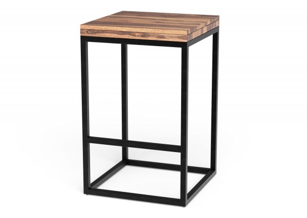 25" Brown And Black Iron Backless Counter Height Bar Chair - Image 3