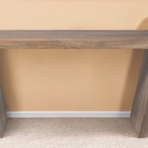 60" Brown Solid Wood Slanted Base Console Table