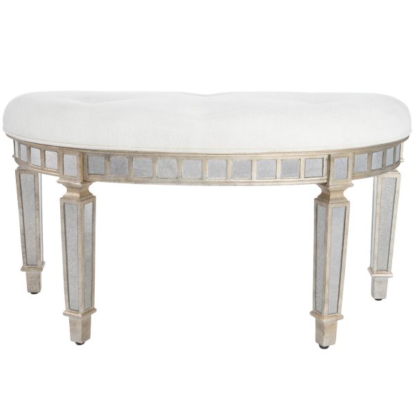 Modern Mirrored Crescent Bench - Image 3