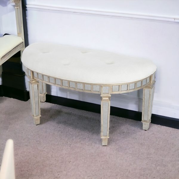 Modern Mirrored Crescent Bench - Image 2