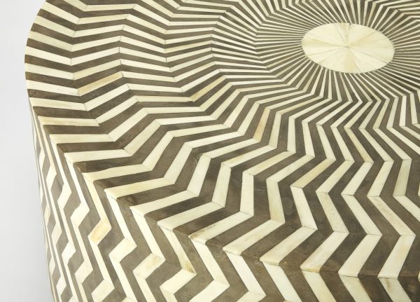 30" Taupe Wood Round Solid Coffee Table - Image 3