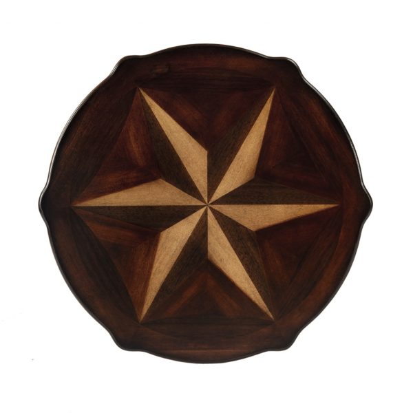 28" Brown Round Coffee Table - Image 2