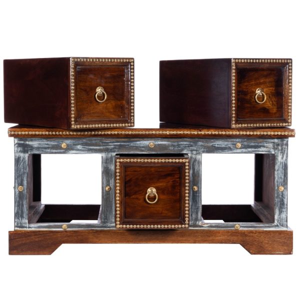 Wood And Hand Painted Storage Coffee Table - Image 4