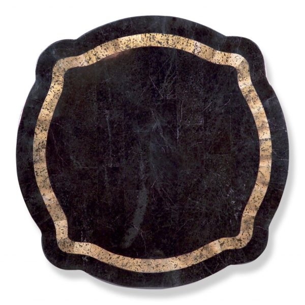 20" Black and Brown Stone and Wood Free Form Coffee Table With Drawer - Image 2
