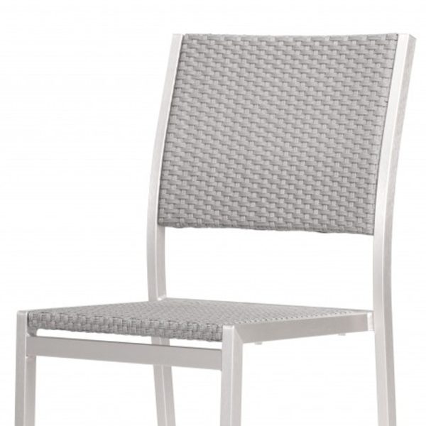Set Of Two 18" White Aluminum Side Chair - Image 2