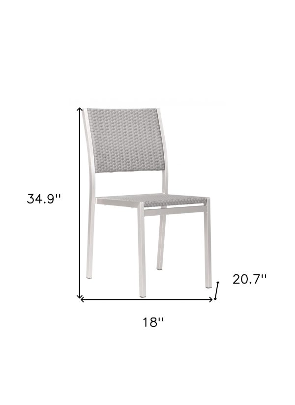 Set Of Two 18" White Aluminum Side Chair - Image 3