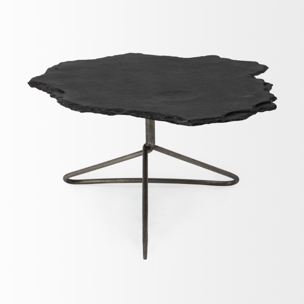 33" Black Metal Round Coffee Table - Image 3