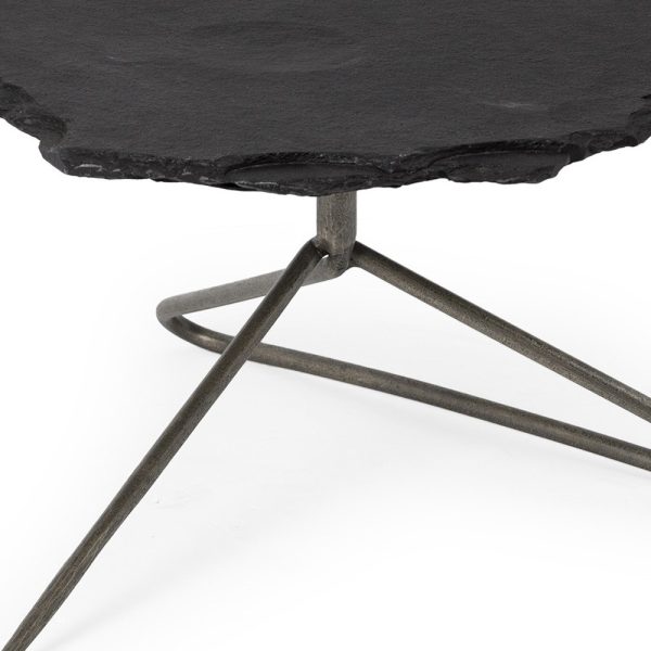 33" Black Metal Round Coffee Table - Image 4