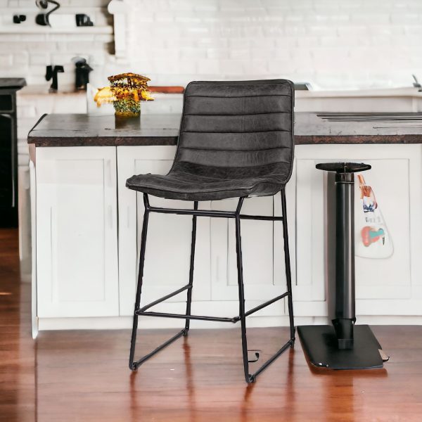 29" Black Iron Counter Height Bar Chair - Image 2