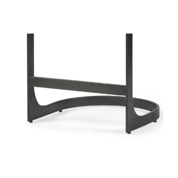 29" Black Leather and Metal Backless Counter Height Bar Chair - Image 3