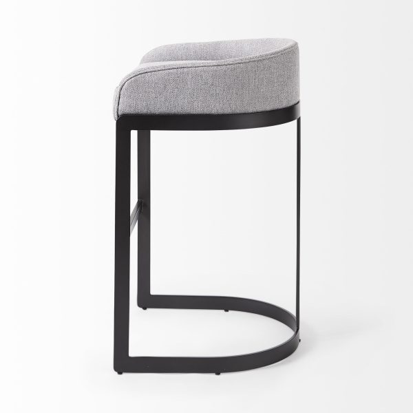 30" Gray And Black Low Back Bar Height Bar Chair - Image 3