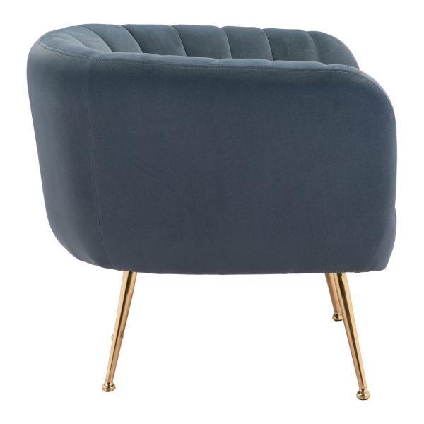 30" Gray And Gold Velvet Tufted Club Chair - Image 4