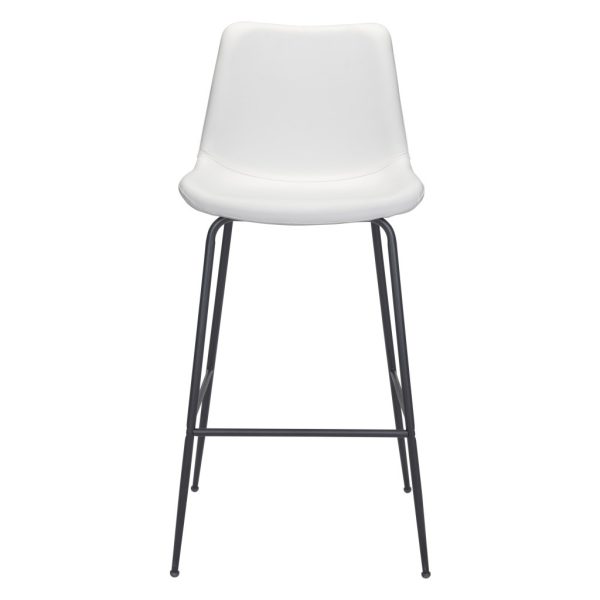 31" White And Black Steel Low Back Bar Height Bar Chair - Image 3