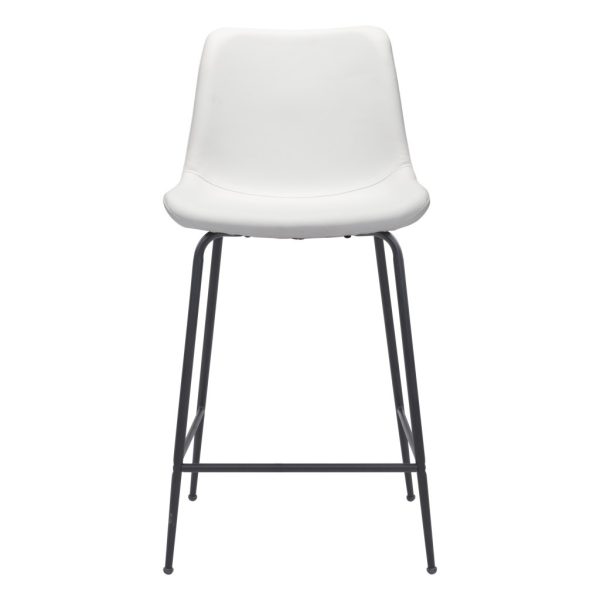 26" White And Black Steel Low Back Counter Height Bar Chair - Image 3