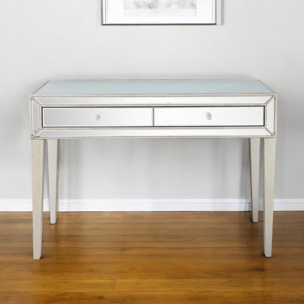 48" Silver Mirrored Glass Console Table - Image 2