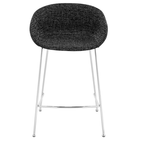 Set of Two 26" Black And Silver Steel Low Back Counter Height Bar Chairs - Image 3