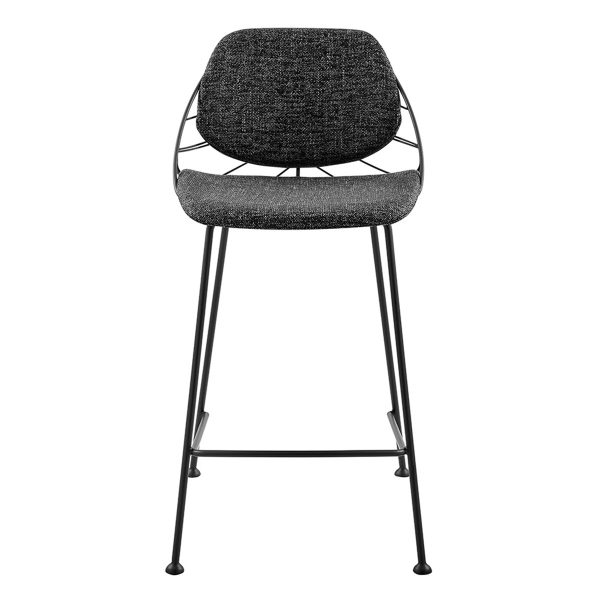 Set of Two 26" Black Steel Low Back Counter Height Bar Chairs - Image 3