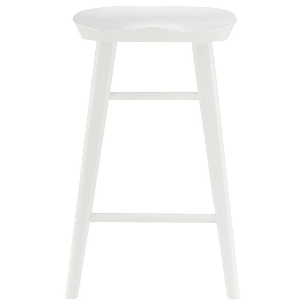 25" White Solid Wood Backless Counter Height Bar Chair - Image 3