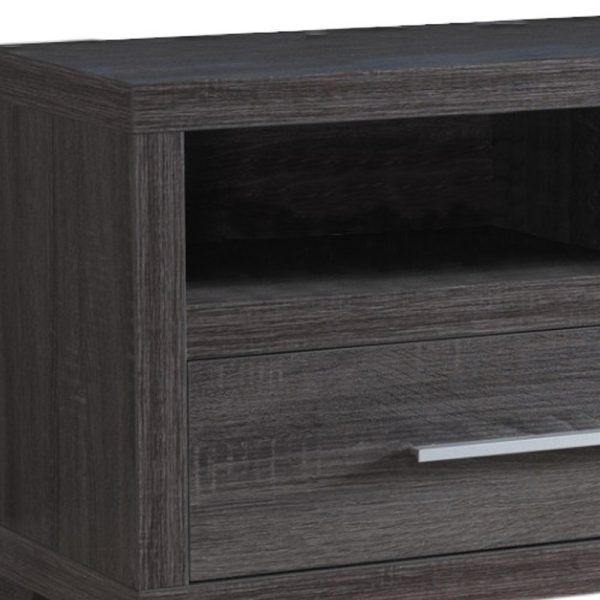 60" Gray Cabinet Enclosed Storage TV Stand - Image 3
