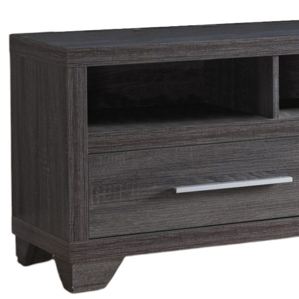 60" Gray Cabinet Enclosed Storage TV Stand - Image 4