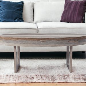 43" Brown Solid Manufactured Wood Oval Coffee Table