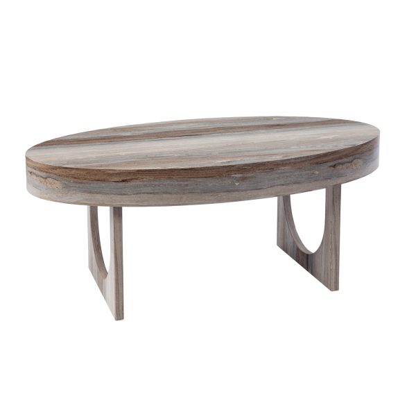 43" Brown Solid Manufactured Wood Oval Coffee Table - Image 3