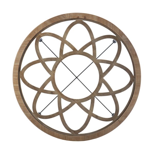 33" Floral Design Glass Top Round Coffee Table - Image 3