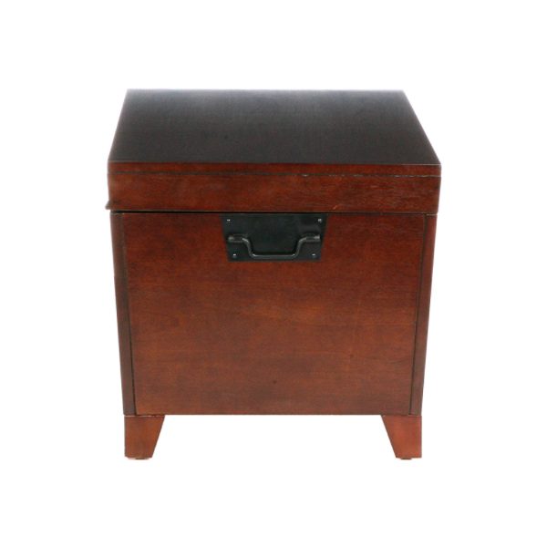 39" Brown Wood With Iron Trunk Coffee Table - Image 3