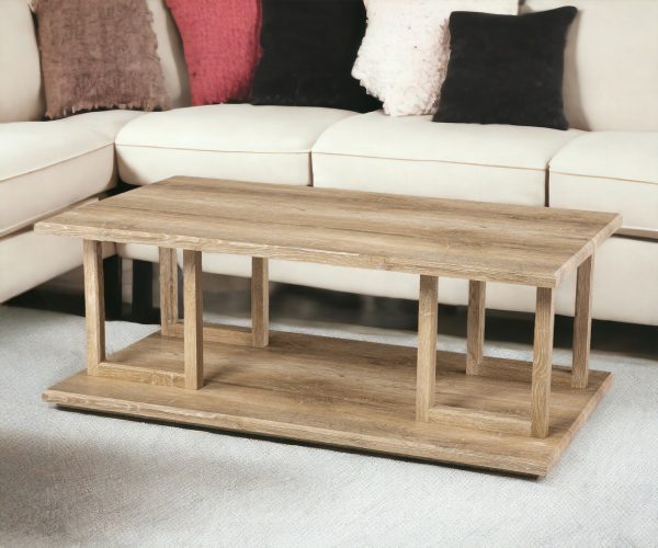 42" Natural Wood Coffee Table - Image 2