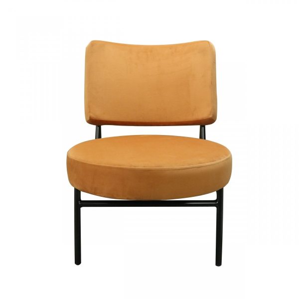32" Orange Contemporary Rectangle and Circle Accent Chair - Image 2