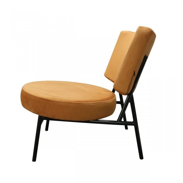 32" Orange Contemporary Rectangle and Circle Accent Chair - Image 3