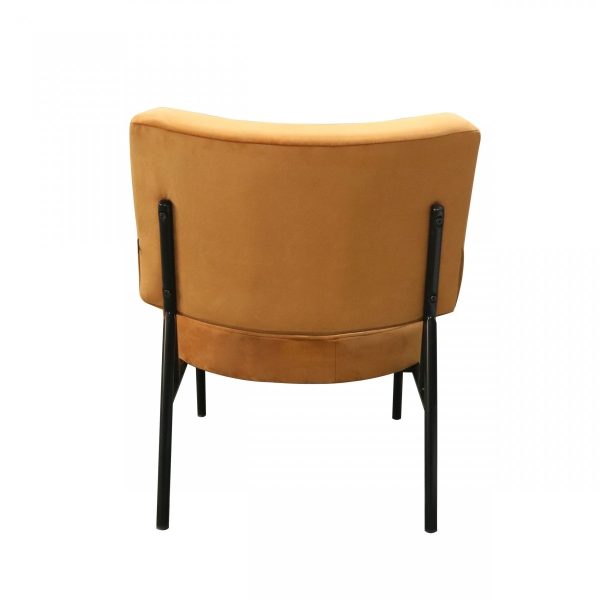 32" Orange Contemporary Rectangle and Circle Accent Chair - Image 4