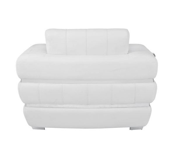 Winter White Stripe Top Grade Italian Leather Chair - Image 4