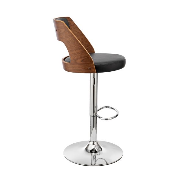 25" Black And Silver Iron Swivel Adjustable Height Bar Chair - Image 3