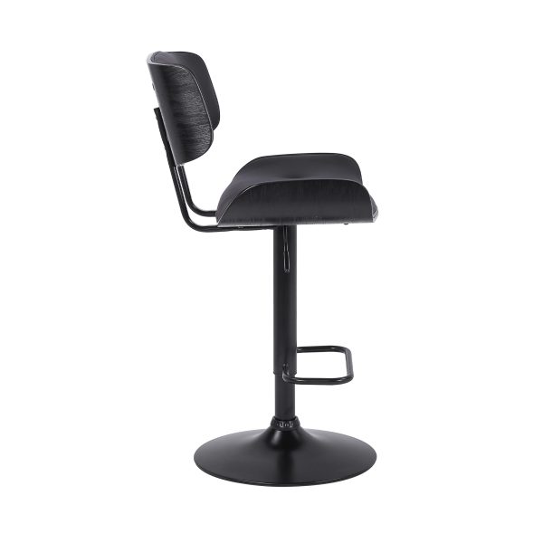25" Black Iron Swivel Adjustable Height Bar Chair - Image 3