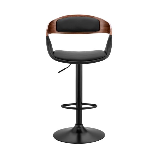 24" Black Iron Swivel Low Back Adjustable Height Bar Chair - Image 3
