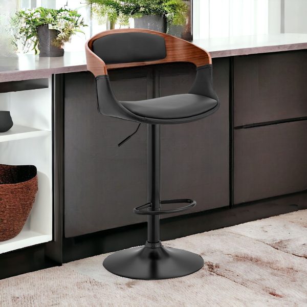 24" Black Iron Swivel Low Back Adjustable Height Bar Chair - Image 2