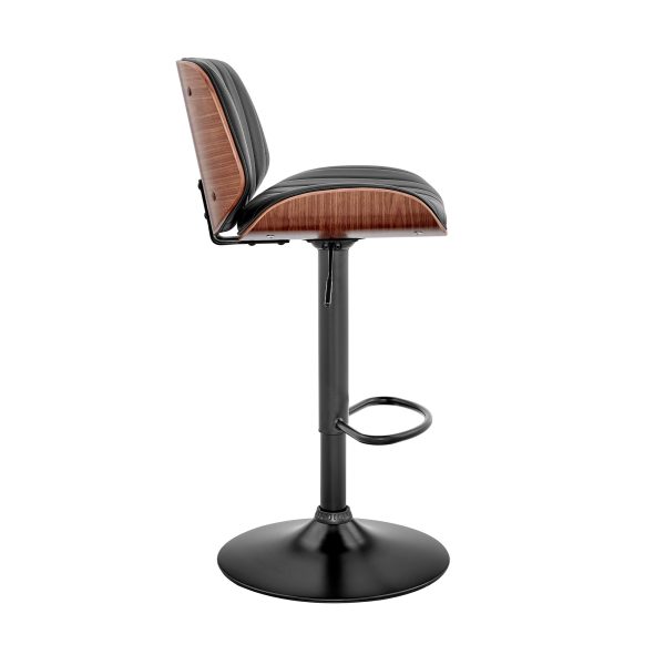 24" Black Iron Swivel Adjustable Height Bar Chair - Image 4