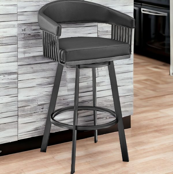 25" Iron Swivel Low Back Counter Height Bar Chair - Image 2