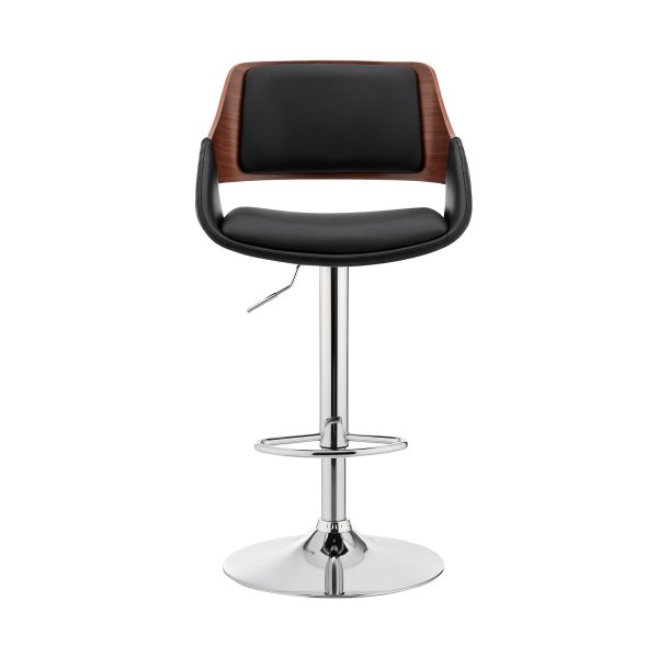 25" Black And Silver Iron Swivel Low Back Adjustable Height Bar Chair - Image 2
