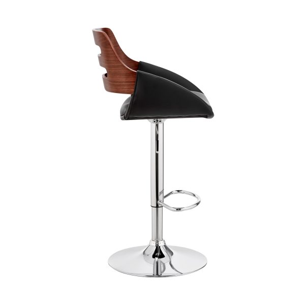 25" Black And Silver Iron Swivel Low Back Adjustable Height Bar Chair - Image 3
