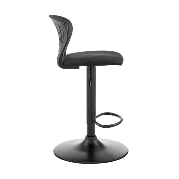 23" Black Iron Swivel Low Back Adjustable Height Bar Chair - Image 3