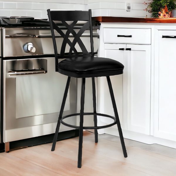 26" Black Iron Counter Height Bar Chair - Image 2