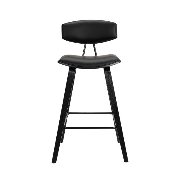 26" Black Iron Low Back Counter Height Bar Chair - Image 3