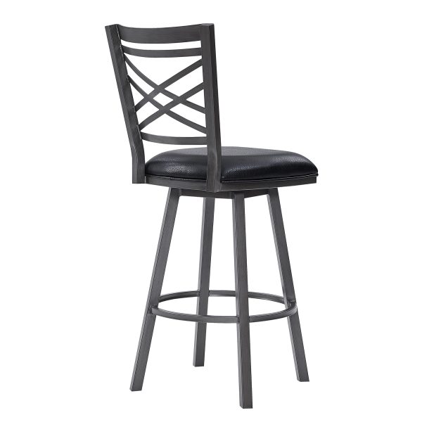 26" Black Iron Counter Height Bar Chair - Image 3